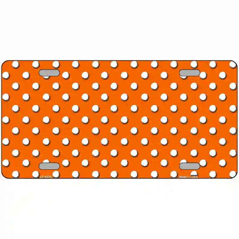 LLP-4370 24 x 12 in. Orange White Polka Dot Metal Novelty License Plate