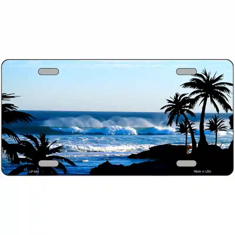 LLP-543 24 x 12 in. Ocean Wave Metal Novelty License Plate