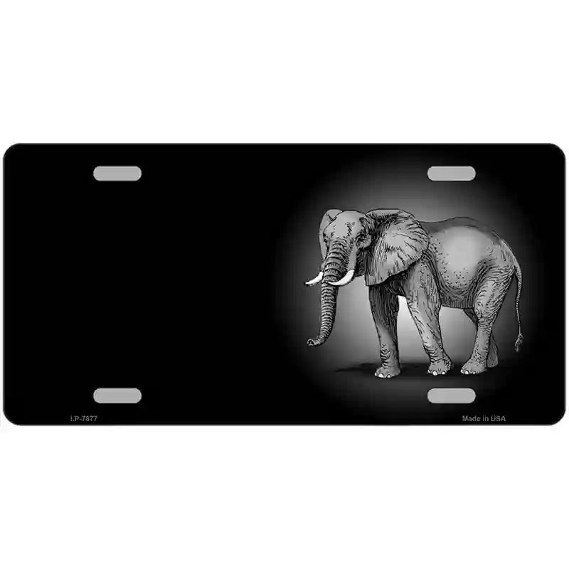 LLP-7877 24 x 12 in. Elephants Offset Metal Novelty License Plate