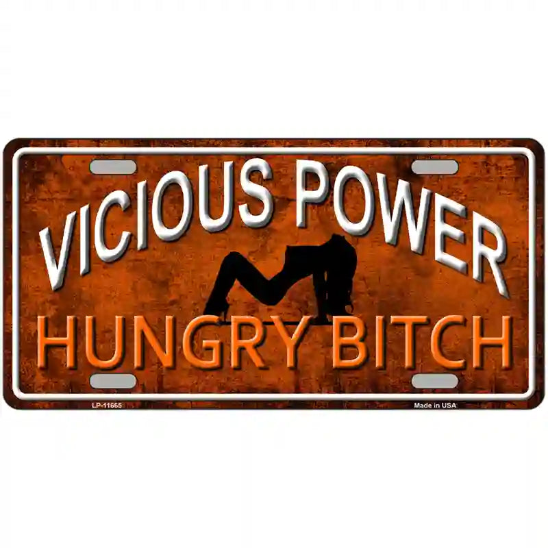 LLP-11665 24 x 12 in. Vicious Power Novelty License Plate