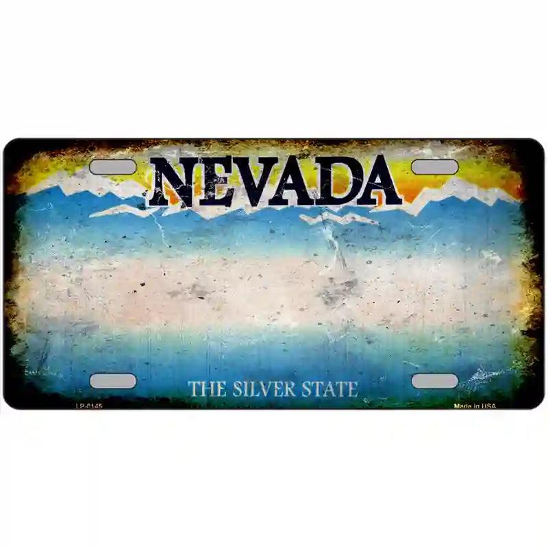 LLP-8145 24 x 12 in. Nevada State Rusty Novelty Metal License Plate