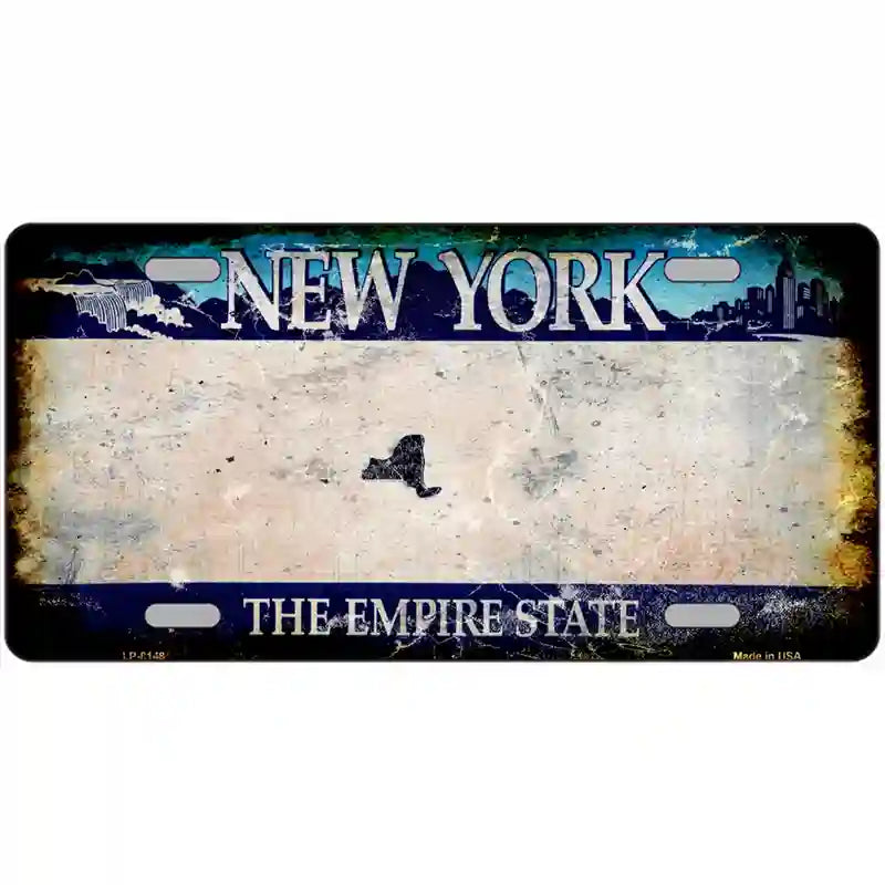 LLP-8148 24 x 12 in.   York State Rusty Novelty Metal License Plate