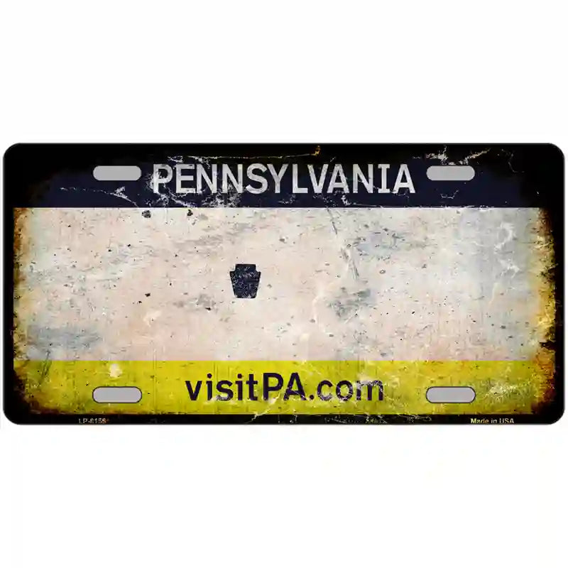 LLP-8155 24 x 12 in. Pennsylvania State Rusty Novelty Metal License Plate