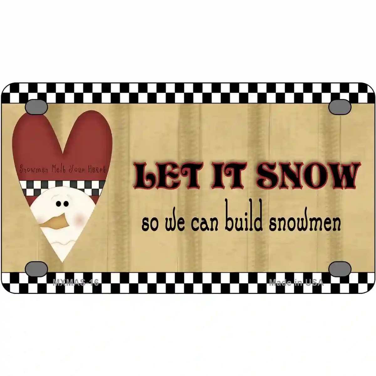 MLP-XMAS-16 4 x 2.2 in. Let It Snow Metal Novelty License Plate