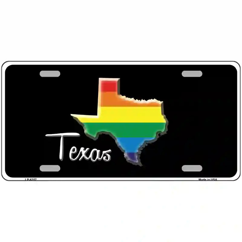 LLP-6357 24 x 12 in. Texas Rainbow Metal Novelty License Plate