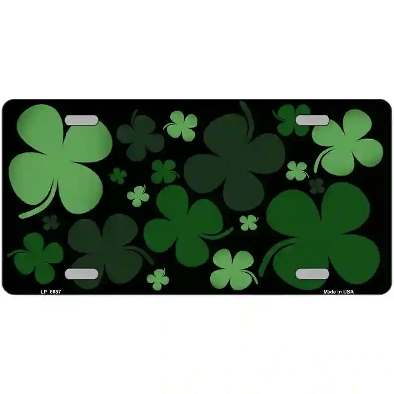 LLP-6887 24 x 12 in. Clovers Metal Novelty License Plate