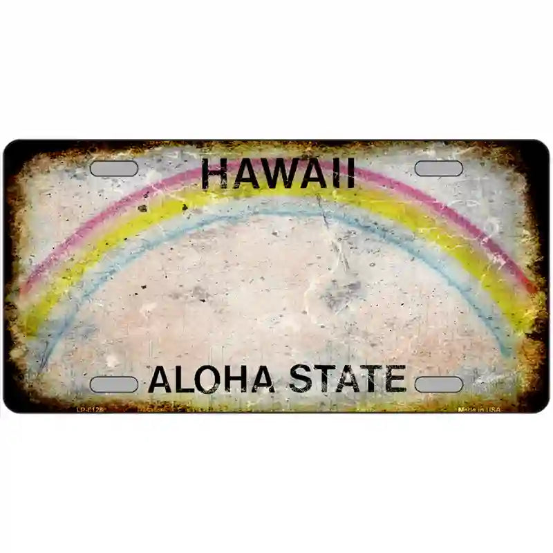 LLP-8128 24 x 12 in. Hawaii State Rusty Novelty Metal License Plate