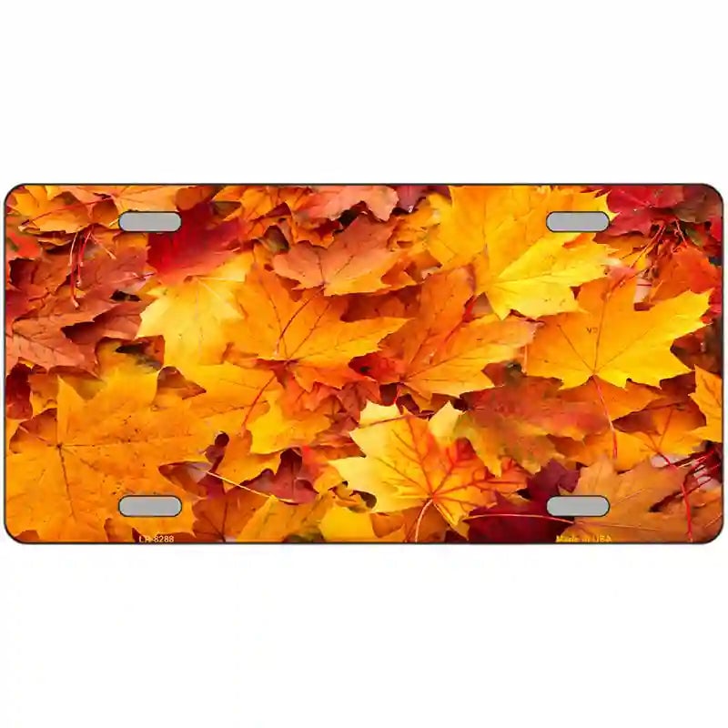 LLP-8288 24 x 12 in. Fall Leaves Novelty Metal License Plate