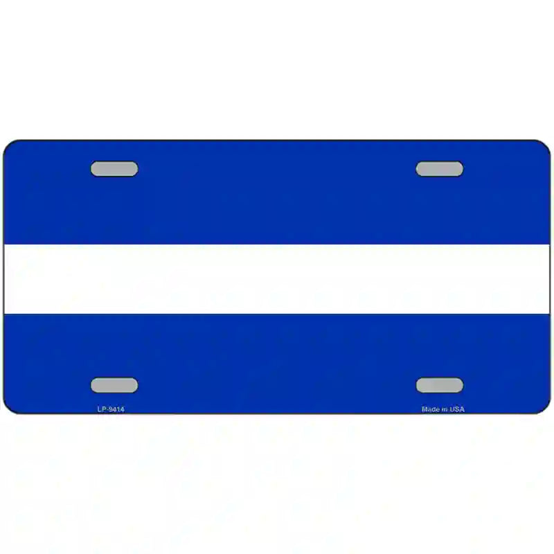 LLP-9414 24 x 12 in. Thin White Line on Blue Novelty Metal License Plate