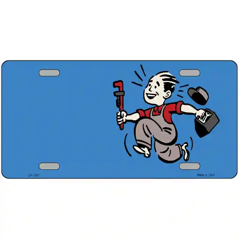 LLP-1351 24 x 12 in. Plumber Offset Novelty Metal License Plate