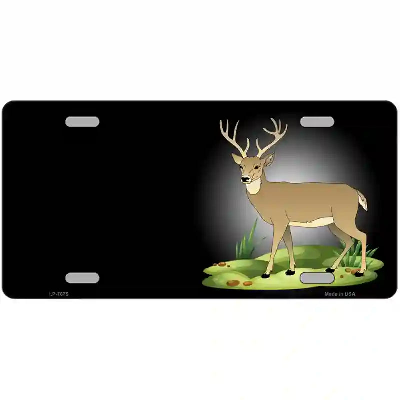 LLP-7875 24 x 12 in. Deer Offset Metal Novelty License Plate