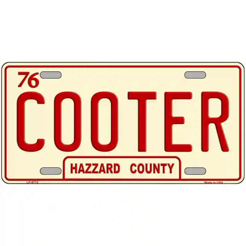 LLP-8712 24 x 12 in. Cooter Metal Novelty License Plate