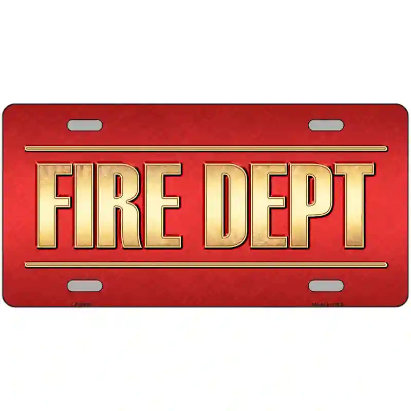 LLP-8828 24 x 12 in. Fire Dept Novelty Metal License Plate