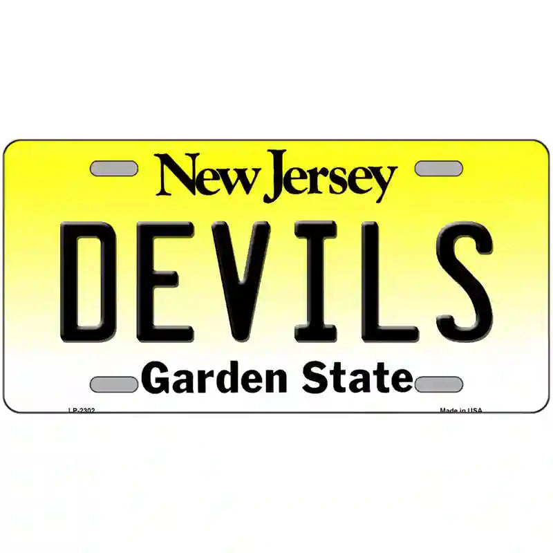LLP-2302 24 x 12 in. Devils   Jersey Novelty State Metal License Plate
