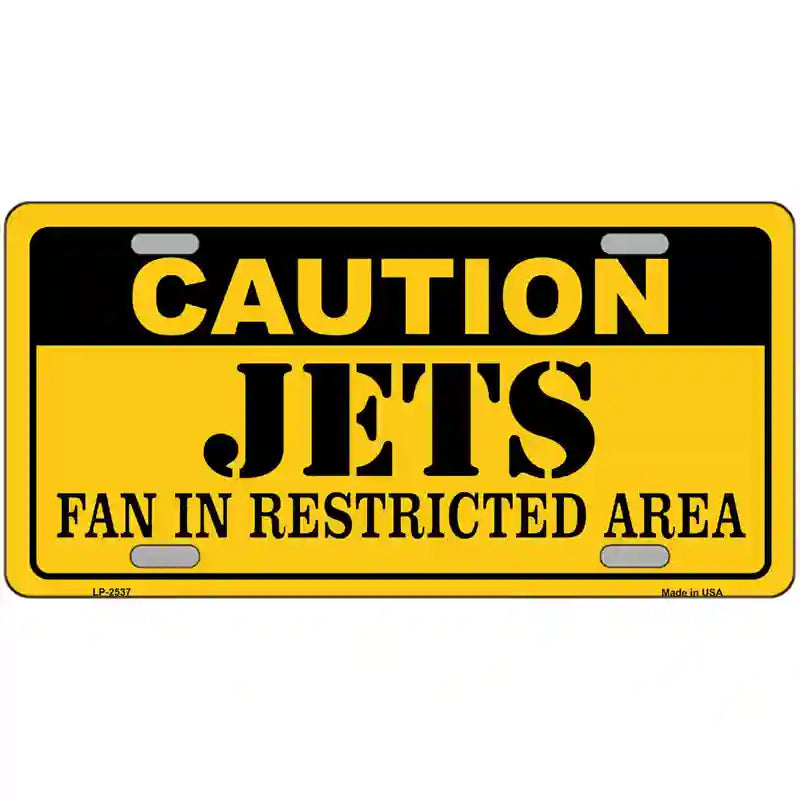LLP-2537 24 x 12 in. Caution Jets Metal Novelty License Plate