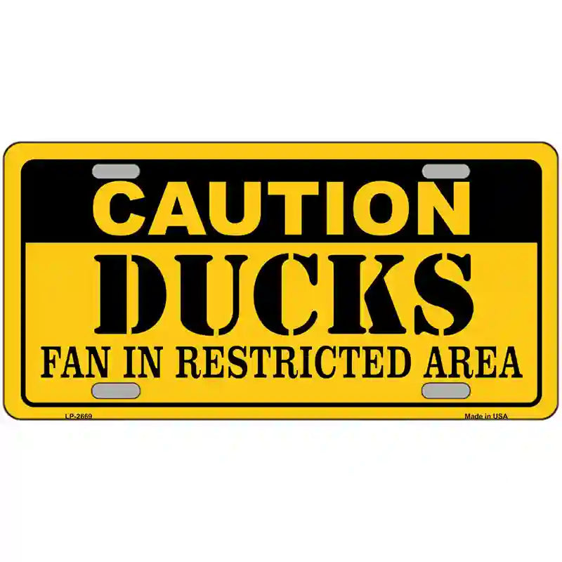 LLP-2669 24 x 12 in. Caution Ducks Metal Novelty License Plate