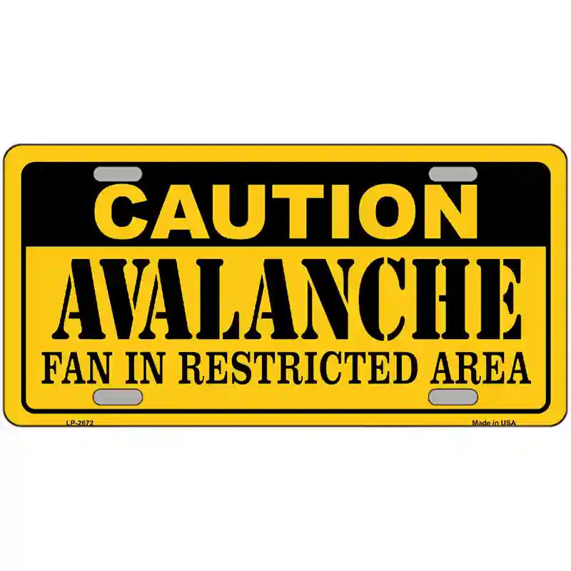 LLP-2672 24 x 12 in. Caution Avalanche Metal Novelty License Plate