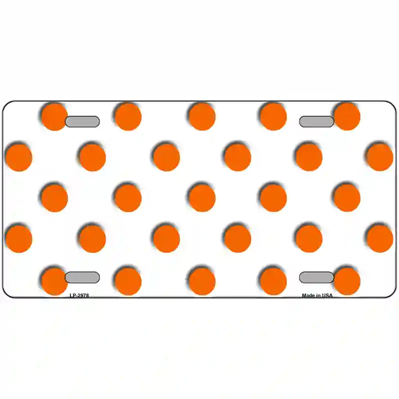 LLP-2978 24 x 12 in. Orange White Polka Dot Metal Novelty License Plate