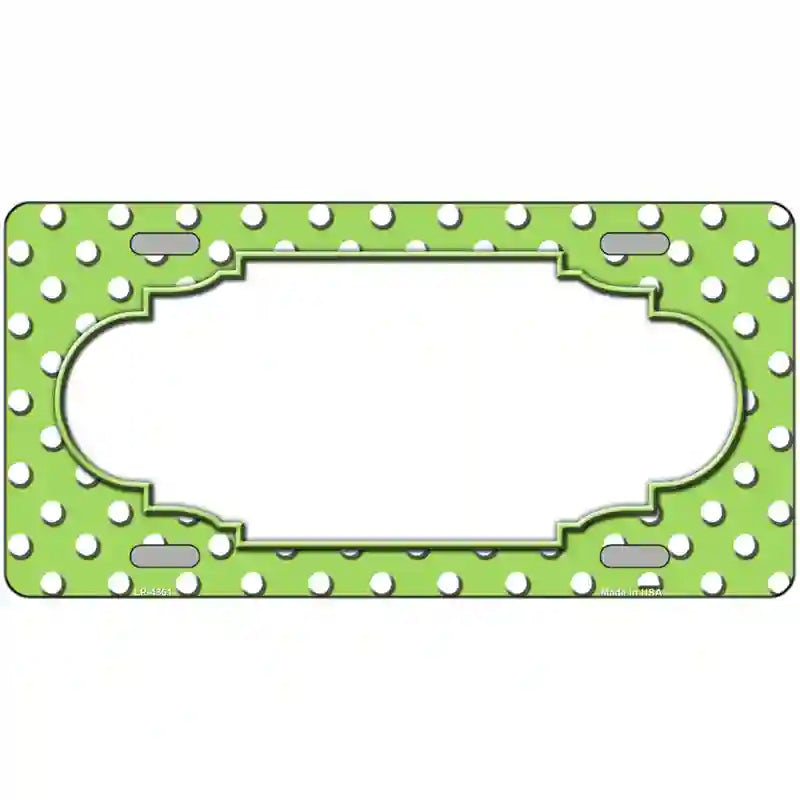 LLP-4361 24 x 12 in. Scallop Lime Green White Polka Dot Metal Novelty License Plate