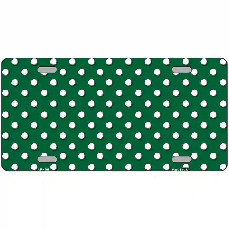 LLP-4367 24 x 12 in. Green White Polka Dot Metal Novelty License Plate