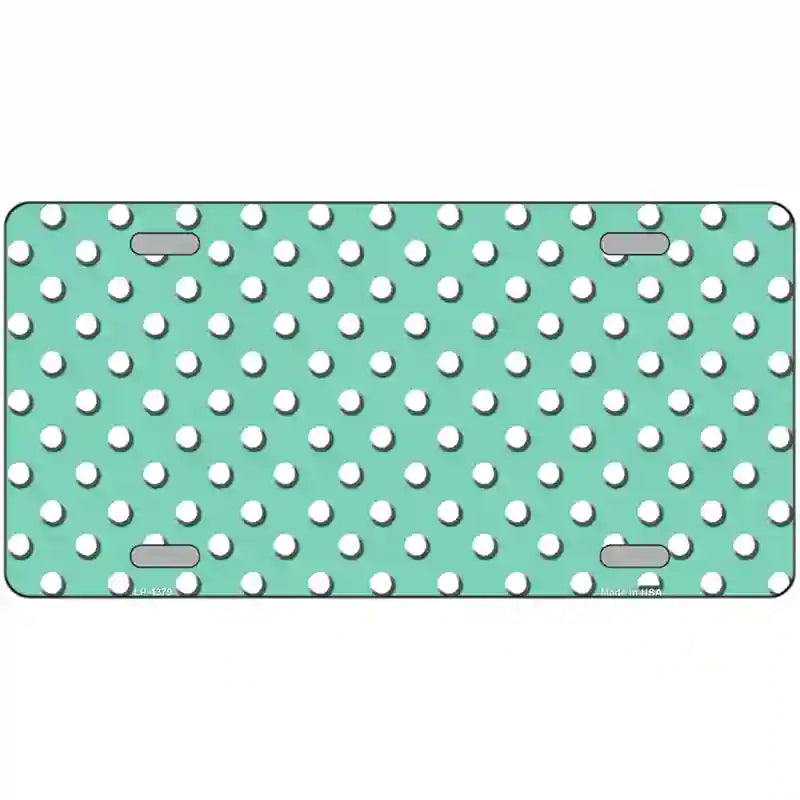 LLP-4379 24 x 12 in. Mint White Polka Dot Metal Novelty License Plate