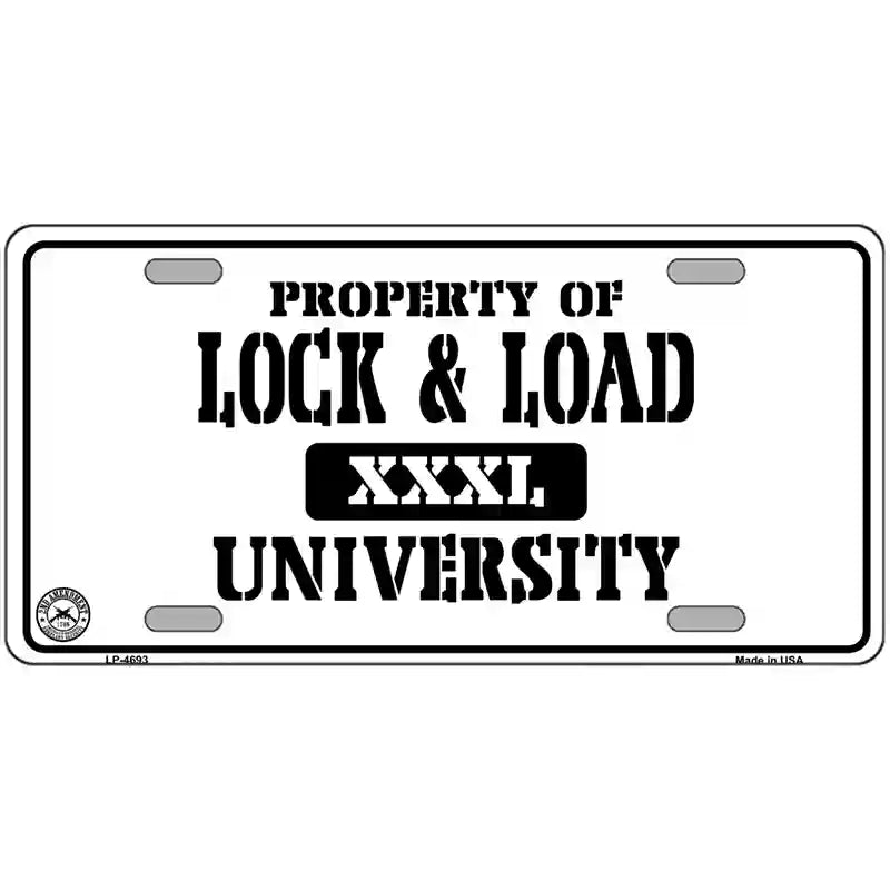 LLP-4693 24 x 12 in. Lock & Load Metal Novelty License Plate