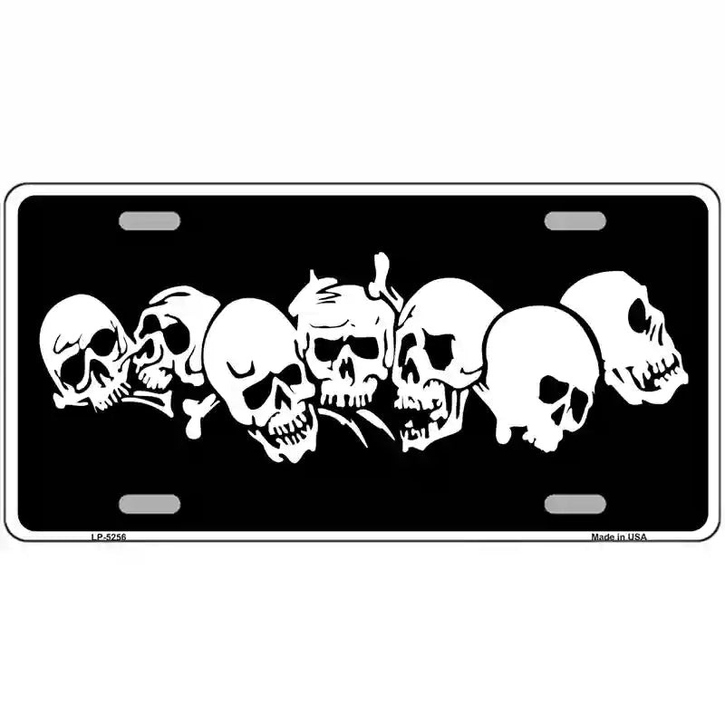 LLP-5256 24 x 12 in. Skulls Novelty Metal License Plate