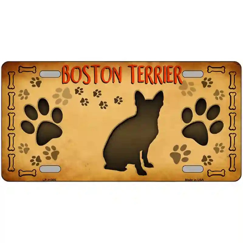 LLP-11305 24 x 12 in. Boston Terrier Novelty License Plate