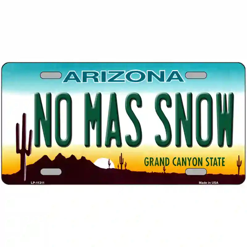 LLP-11311 24 x 12 in. No Mas Snow Novelty License Plate