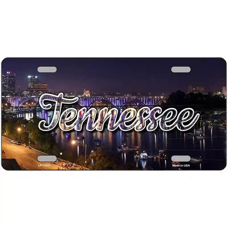 LLP-11631 24 x 12 in. Tennessee Bridge Lights Novelty Metal State License Plate