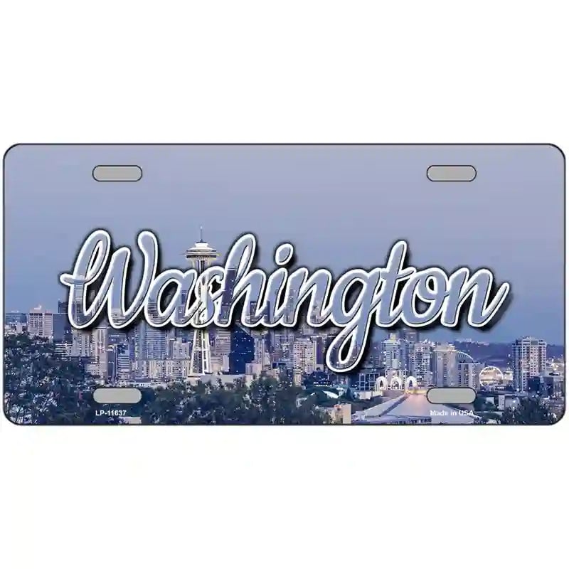 LLP-11637 24 x 12 in. Washington Space Needle Novelty Metal State License Plate