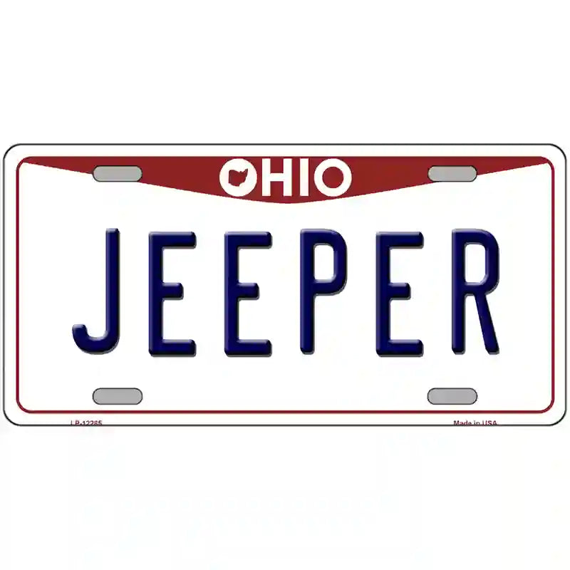 LLP-12285 24 x 12 in. Ohio Jeeper Novelty Metal License Plate