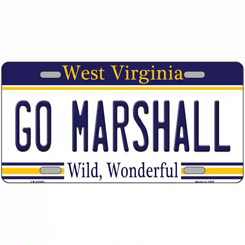 LLP-13105 24 x 12 in. Go Marshall Novelty Metal License Plate