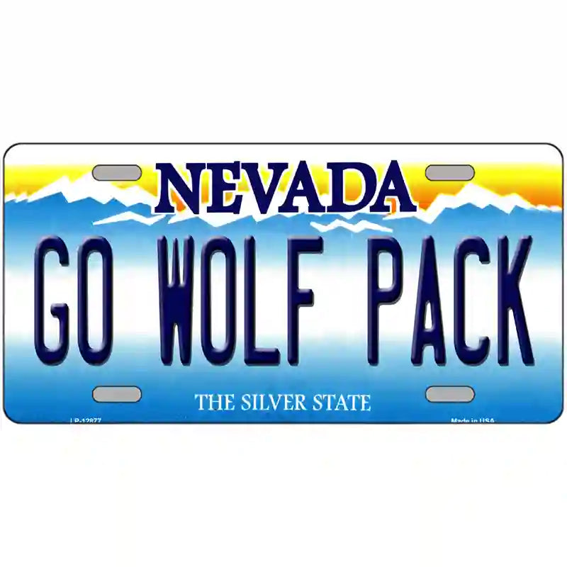 LLP-12877 24 x 12 in. Go Wolf Pack Novelty Metal License Plate