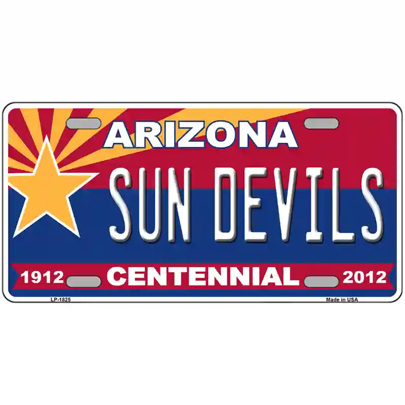 LLP-1825 24 x 12 in. Arizona Centennial Sun Devils Metal Novelty License Plate
