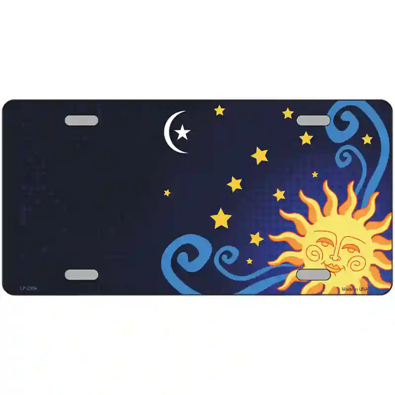 LLP-2304 24 x 12 in. Celestial Sun Offset Metal Novelty License Plate