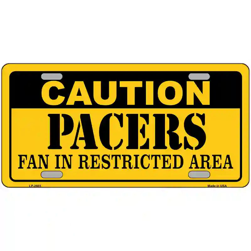 LLP-2603 24 x 12 in. Caution Pacers Metal Novelty License Plate
