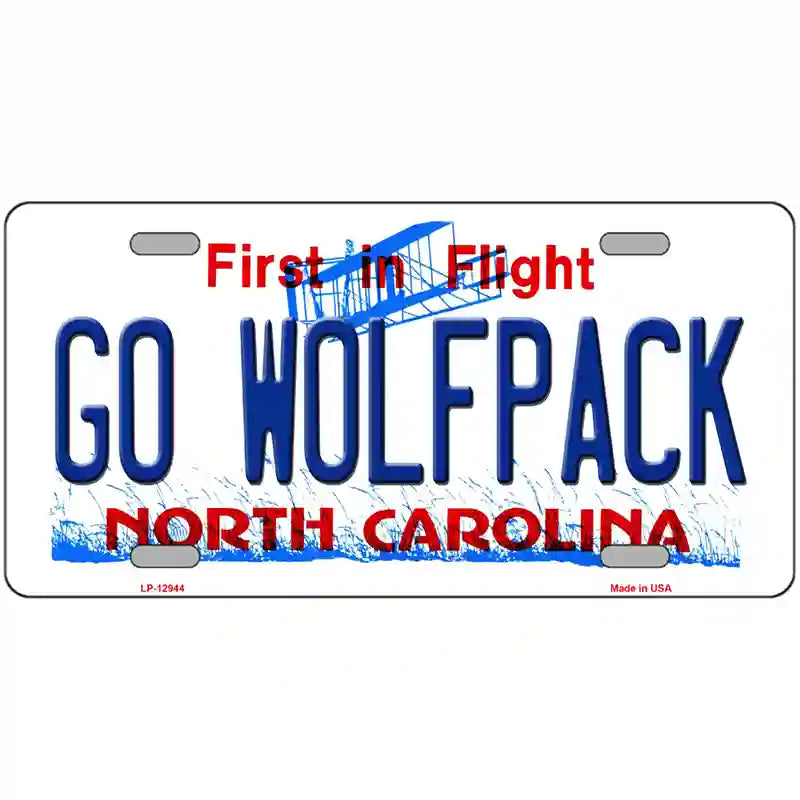 LLP-12944 24 x 12 in. Go Wolfpack Novelty Metal License Plate