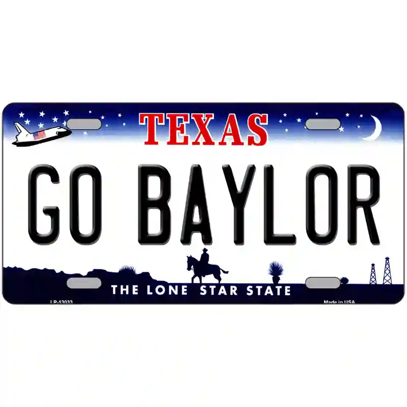 LLP-13033 24 x 12 in. Go Baylor Novelty Metal License Plate