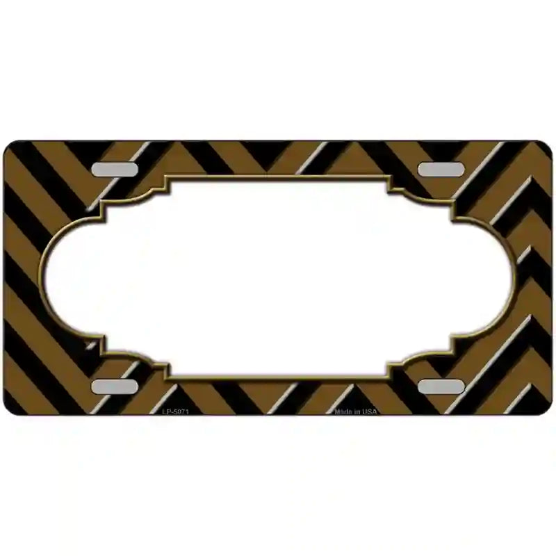 LLP-5071 24 x 12 in. Brown Black Chevron Scallop Metal Novelty License Plate