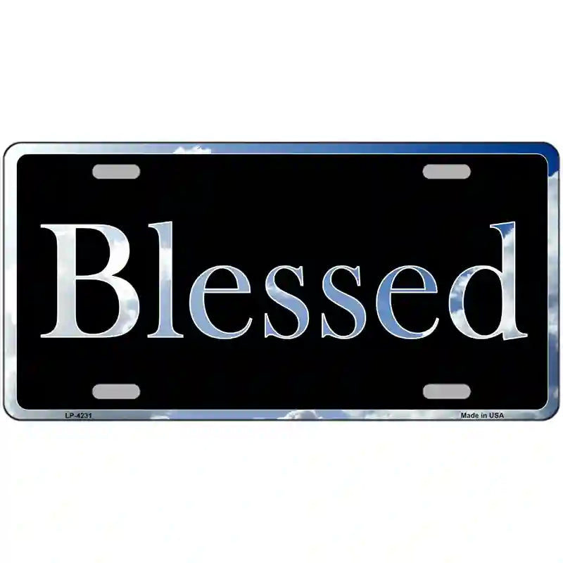 LLP-4231 24 x 12 in. Blessed Blue Sky Cloud Metal Novelty License Plate