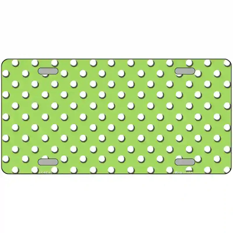 LLP-4376 24 x 12 in. Lime Green White Polka Dot Metal Novelty License Plate