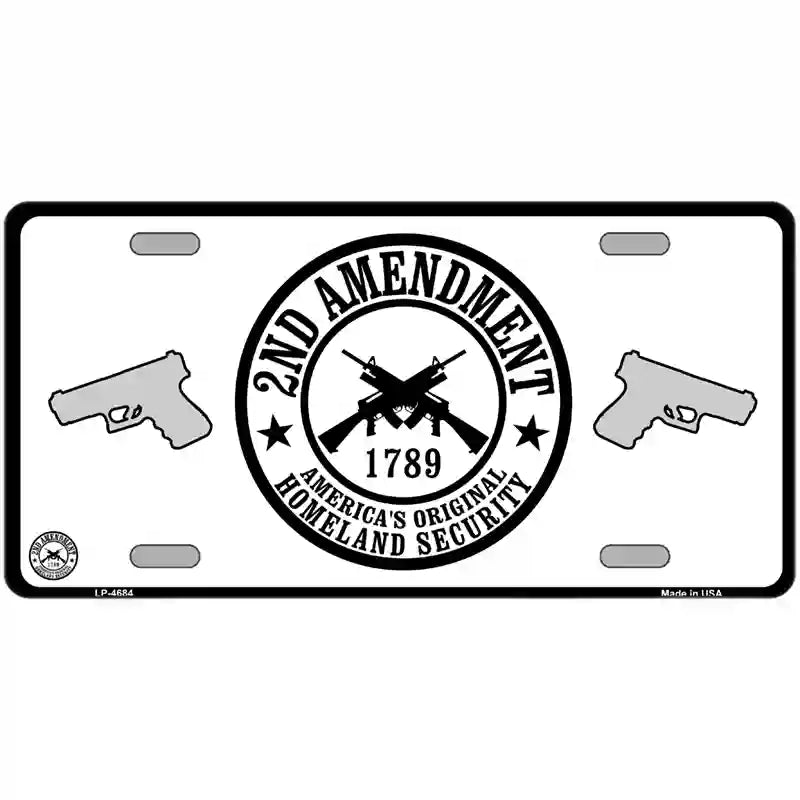 LLP-4684 24 x 12 in. 2nd Amendment Metal Novelty License Plate
