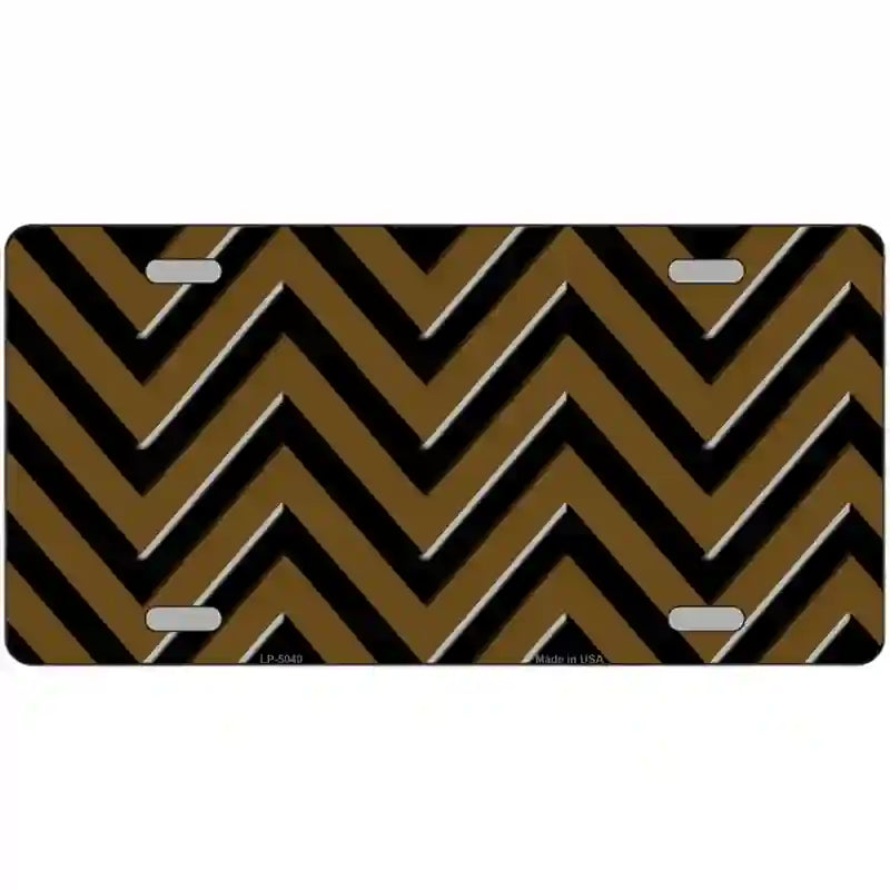 LLP-5040 24 x 12 in. Brown Black Chevron Metal Novelty License Plate
