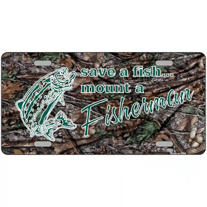 LLP-5274 24 x 12 in. Save A Fish Metal Novelty License Plate