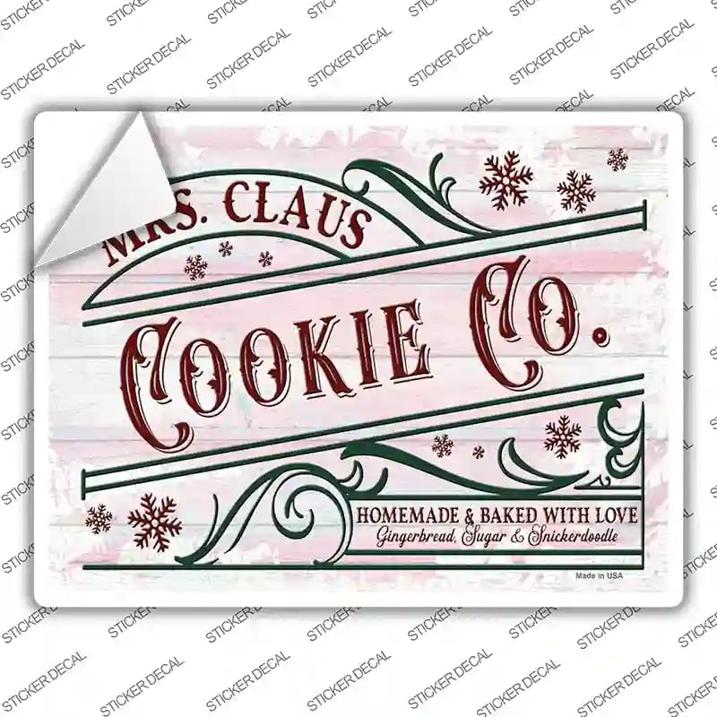 P-3889s-XL Mrs. Claus Cookie Co Novelty Rectangle Sticker Decal - Extra Large