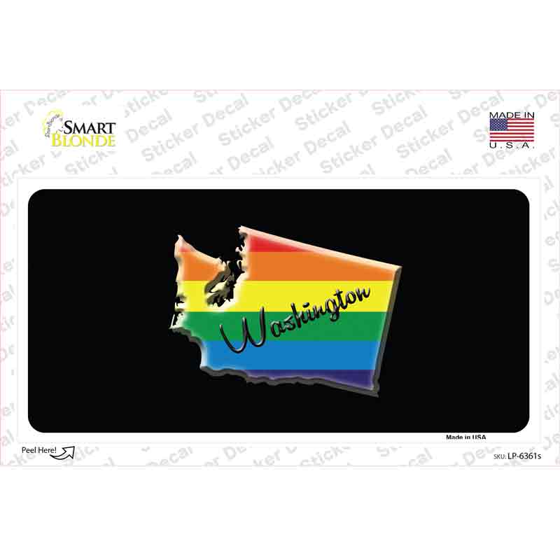 LP-6361s-M Washington Rainbow Novelty Sticker Decal - Medium