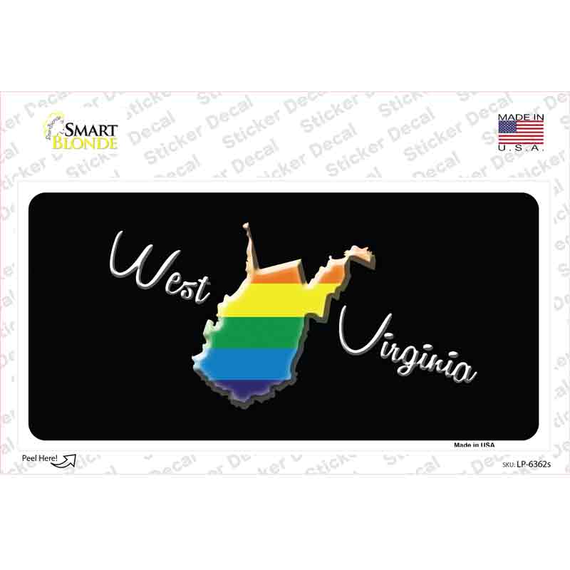 LP-6362s-M West Virginia Rainbow Novelty Sticker Decal - Medium