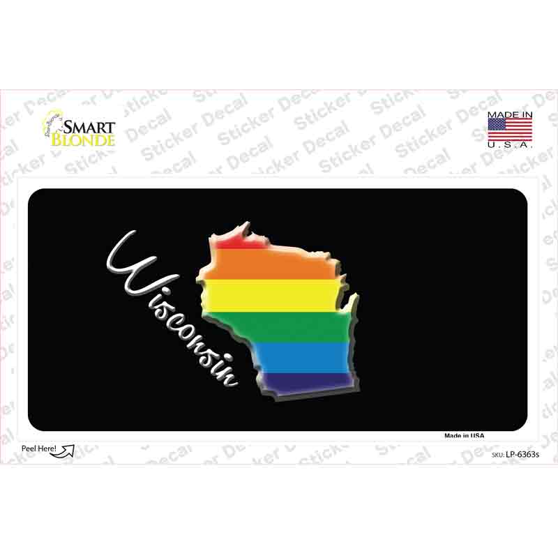 LP-6363s-M Wisconsin Rainbow Novelty Sticker Decal - Medium