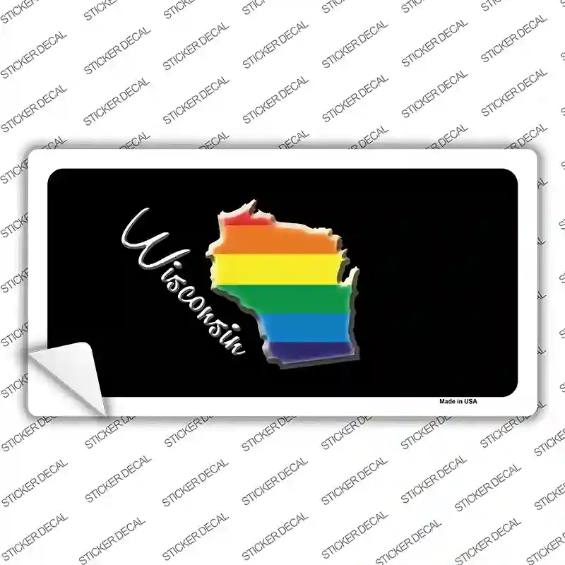 LP-6363s-XL Wisconsin Rainbow Novelty Sticker Decal - Extra Large